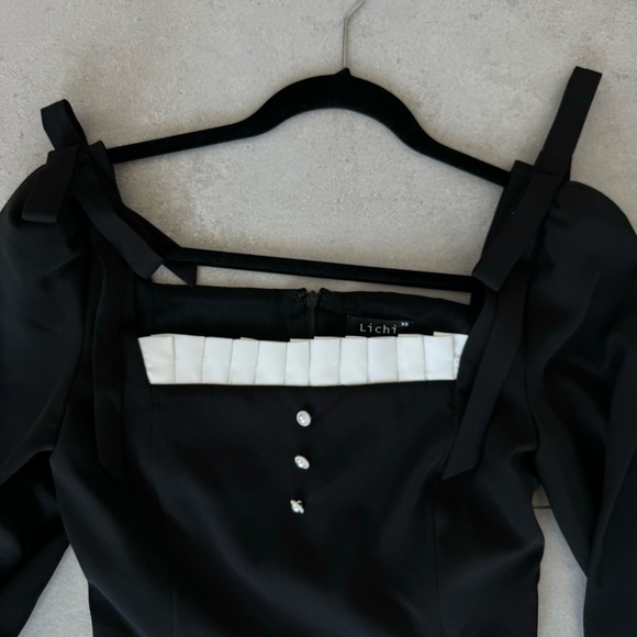 LICHI CONTRAST MIDI DRESS - Picture 4 of 11